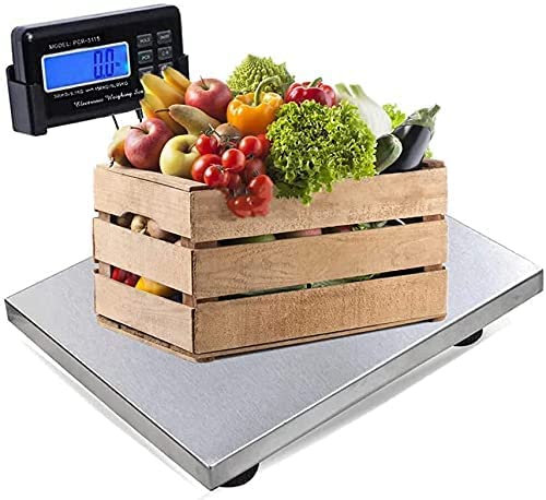 Industrielle Digitale Paketwaage Plattformwaage Briefwaage mit externem LCD Display Peel-Funktion kg/lb/oz Konvertieren, Kapazität 150kg/300kg Präzision 0.05kg/0.1kg + Edelstahl