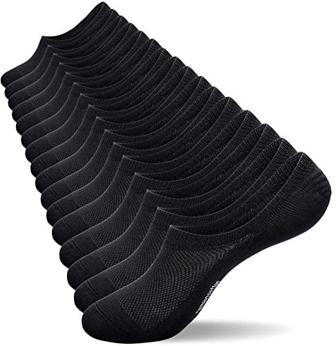 coskefy No Show Socks Cotton Trainer Socks for Men Women Invisible Running Socks Sports Socks, 8 Pairs*black, 6-8 UK