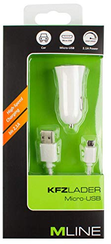 Bil laddare 1 x USB 2,1 A och dubbelsidig data- och laddkabel för micro USB