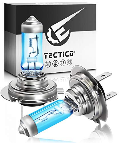 TECTICO H7 24V 70W Camión Bombilla Halógena Blanco Cálido +130% Ultra Brillante Haz Alto/Bajo Luz Faros Antiniebla Reemplazo Lámpara de Coche, 2 piezas