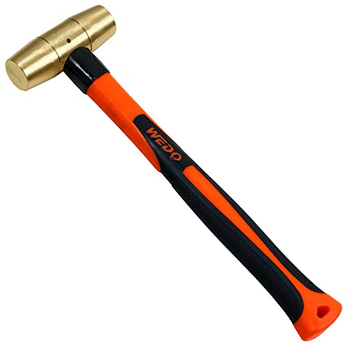 WEDO Martello da Falegname 900 g(2 lb),martello ingegnere de ottone,mazza con manico in vetroresina,Martelli da carpentiere con manico in vetroresina,lunghezza 350mm,per lavori di demolizione