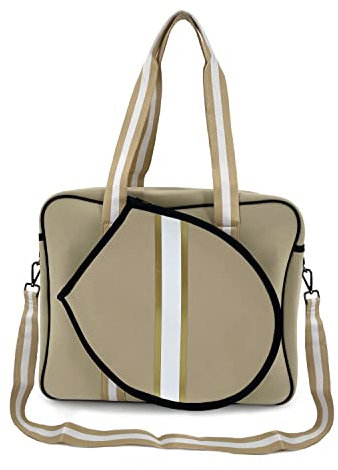 Gespann Tennis Tote Bag für EINEN Tennisschläger, Tennisschläger Umhängetasche, Neopren, große Kapazität, verstellbare Trageriemen & Griffe, für Tennis Badminton Squash, Bunte Tote Umhängetasche