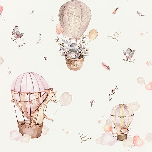 Rasch Papel pintado 300529 – Papel pintado para habitación infantil, 10,05 m, 0,53 m (largo x ancho), color rosa