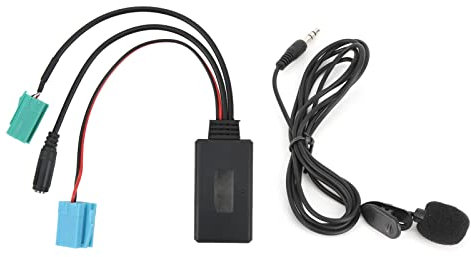 HERCHR Bluetooth Audio Adapter, 6Pin Bluetooth Audio Cable Car Stereo AUX‑in Adapter with Microphone Noise Cancelling Bluetooth AUX Adapter for Speaker, Tablet, PC, Gym, Home, Stereo