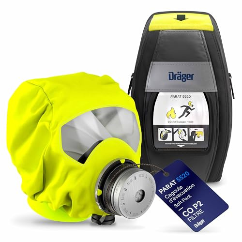 Dräger PARAT 5520 Masque de protection respiratoire anti-fumée avec filtre CO P2 contre les particules toxiques lors d'incendie
