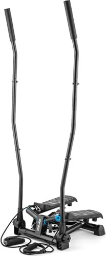 Gymtek XST700 Stepper, Drehstepper mit Haltegriffen & Expanderbänder - Twist Mini Stepper mit LCD, Schrittzähler und Kalorienzähler - Fitness, Pilates, Workout - Stairmaster Sportgeräte Zuhause