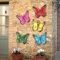 COMBLU 5 PCS Metal Butterfly Wall Decor, Metal Butterfly Ornaments Indoor Outdoor Wall Art Decorations for Backyard Patio Fence Garden Home