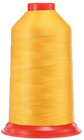 QUARKZMAN Hilo de Coser de Nylon Unido 1968 Yardas Tamaño 280D/3 Hilo de Tapicería de Nylon Resistente Hilo para Exteriores para Cuero Jeans Y Artesanías de Tejido Máquina DIY Amarillo | Hilo de nailon para tapicería, hilo de exterior, vaqueros y máquina de manualidades
