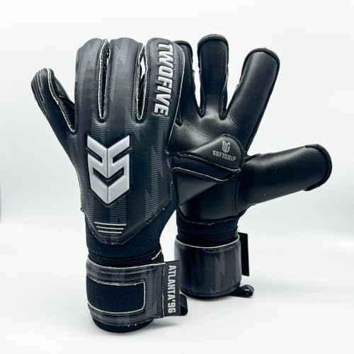 TWOFIVE - Blackout Atlanta’96 Advance – Guantes Resistentes con Refuerzos Opcionales en Dedos – Unisex para Adulto/Niño – Palma SoftGrip Duradera – Corte ErgoRoll (Talla 6)
