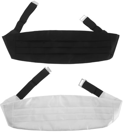 NOLITOY Faja Formal para Hombre 2 Piezas Cinturilla Ajustable y Tejido Cómodo, Accesorio Clásico para Trajes de Oficina y Fiestas Elegantes