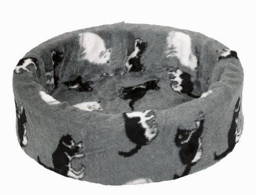 Nobby Plüschbett, grau mit Katzen 50 cm, 1 Stück