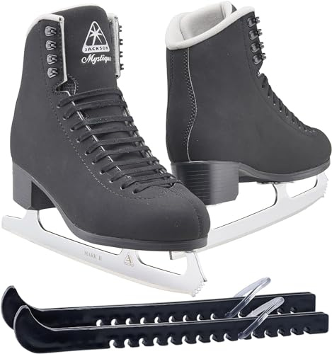 Jackson Ultima Mystique JS1593 / Figure Ice Skates for Men and Boys/Width: Medium/Size: Youth 1 Bundle with Guardog Skate Guards