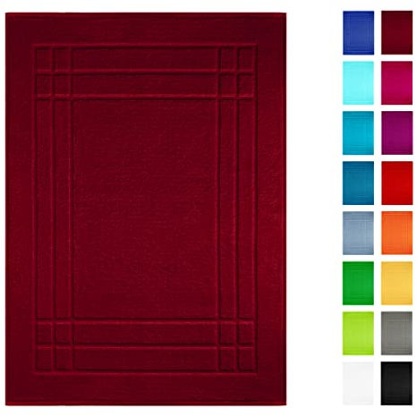 Lashuma Badvorleger 50x70 cm, Linz absorbierende Badezimmermatte Rubin - Rot