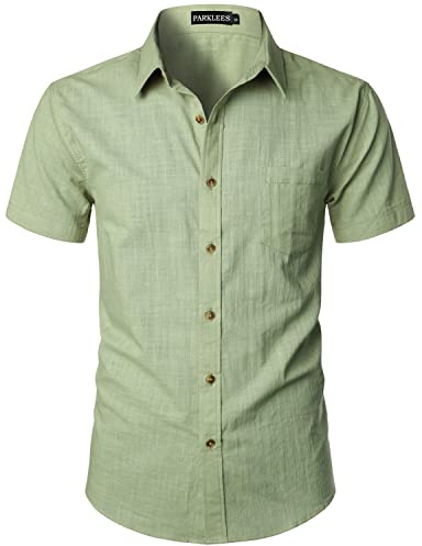 PARKLEES Chemise ajustée en coton et lin