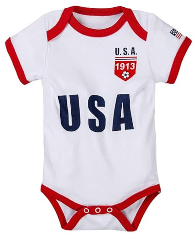 BDONDON Toddler Football Shirt for Girls USA Baby Soccer Jersey 18 Month US Infant Soccer Jerseys for Baby Girl (USA-G,18-24M)