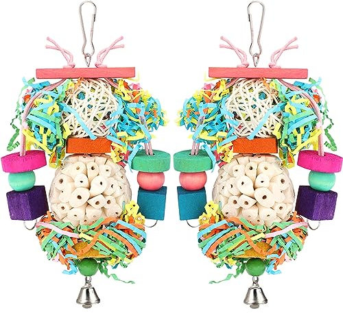 BBjinronjy Vogelspielzeug zum Aufhängen, natürliche, weiche Sola-Kugel, Schnabel, Kauspielzeug für Papageien, Nymphensittiche, Sittiche, Wellensittiche und andere kleine Vögel (Mädchen)