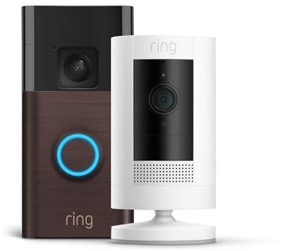 Ring Battery Video Doorbell + Ring Outdoor Camera Battery | DIY Wireless Doorbell Security Camera | Head-To-Toe View, HD Video, Easy installation (5min) | 30-day free trial of Ring Home