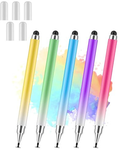 AORHOFJ 5 Penne Stilo per Touch Screen, compatibili con Tutti i Touch Screen,Penna per Tablet,Penna Touch,Penna Touch per Tablet,Penna Tablet Universale,Pennino per Smartphone