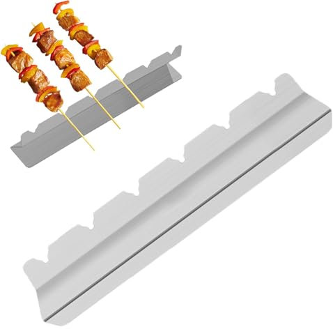 Fukamou Shish Kabob Racks Für Grill, BBQ Spieß Rack | Grillspieße Unterstützen Kebob-Rack,Breiter -Spießständer, Schaschlikspieß-Grillstangenständer, Grillspießhalter Aus Edelstahl Für - Und