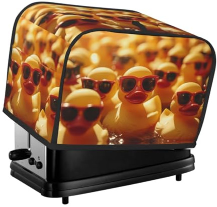 2 Slice Toaster Cover with Pockets - Sunglasses Yellow Duck Toaster Cover for Kitchen, 2 Slice Toaster Accessories for Womens