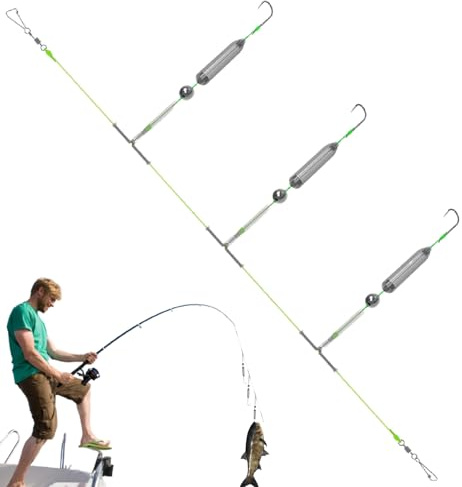 Bsbkoj Montajes de agua salada | 3 ganchos de montaje para plomo base – cebo con acción de natación para bajo, bagre, , trucha, agua dulce y salada