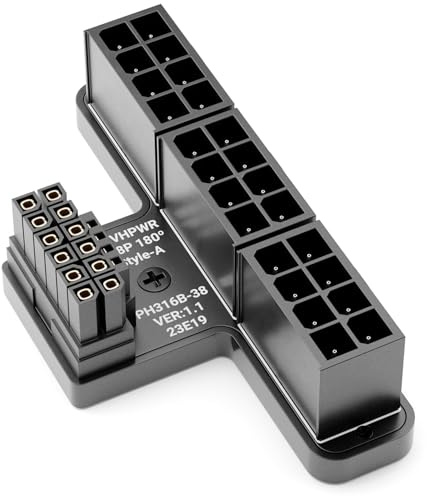 deleyCON PCIe 3x8-Pin till ATX 3.0 12+4-Pin 180° Vinkel 12VHPWR-Adapter Typ A PCI-E upp till 600 W GPU för Grafikkort