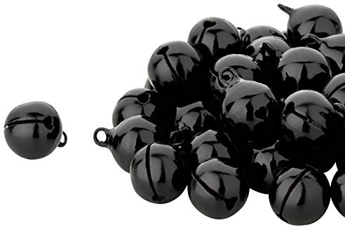100 Laute Schwarze Glöckchen Schellen mit Öse - ca. 17x13 mm - Aus Kupfer - Kleenes Traumhandel®