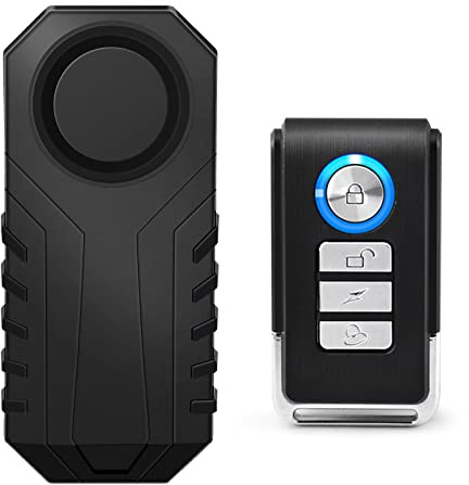 USUPERINK Alarma de Bicicleta con detección de vibración con Control Remoto, Sistema de Alarma de Bicicleta de 113 db, antirrobo, Alarma inalámbrica de Motocicleta para Bicicleta eléctrica, Triciclo,