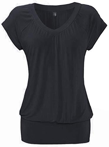 DOTIN T-Shirt Femme Manches Courtes Tee Shirt Femme Col V Séchage Femme Sexy Chic et Élégante
