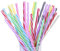 100 pcs Reusable Plastic Straws, Straws Drinking Plastic, Drinking Straws for Smoothies, Juice, Cocktail, hot Drink (0.25 inch Diameter, 9.05 inch Long) (multicolor-100)