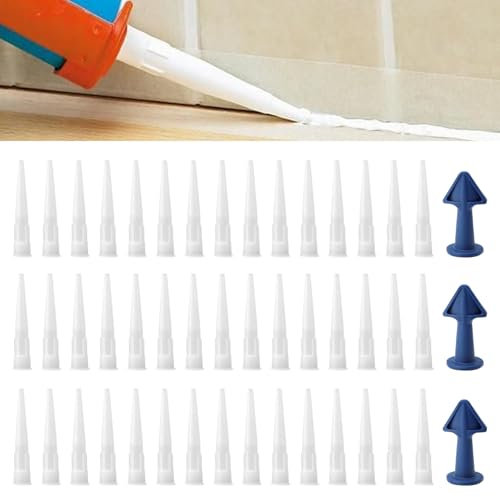 HENGBIRD 50 puntas de cartucho, cartuchos de silicona, puntas de silicona, jeringa de silicona, boquillas de silicona para sellantes adhesivos y pistolas de cartucho