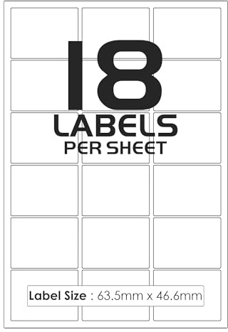 18 Address Labels Per A4 Sheet, 25 Sheets 400 Addresss Label, Self Adhesive Mailing Printer Shipping Label for Inkjet and Laser Printers, Printable Sticky Sheet Sticker [JAM Free]