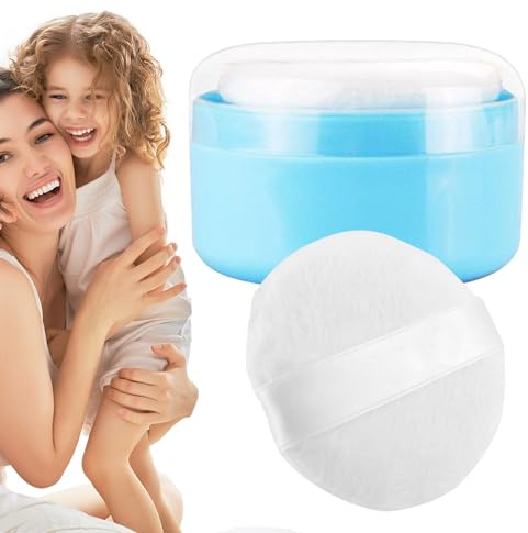 Body Powder Container - Safe Dust-free Dispenser, Portable Talcum Powder Box | Travel-friendly Powder Puff Case, Storage for Fitness Bag, Daily Personal Care Routine for Travel Home