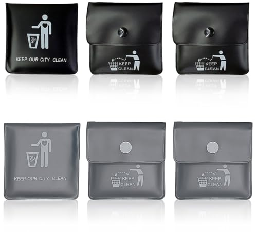 6 pcs Ceniceros portátiles, ceniceros de bolsillo portátiles, ceniceros de bolsillo portátiles, ceniceros de bolsillo ignífugos, bolsa a prueba de olores, ignífugo de PVC