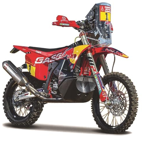Bburago GASGAS RX450F Dakar Rally 2023 – Red Bull Racing Motorcycle 1:18 Scale Die-Cast Replica Model – Authentic Off-Road Bike Collectible for Ages 3