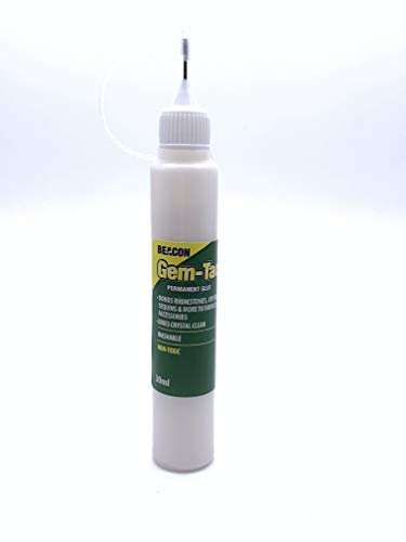 World of Sparkles 30 ml Beacon Gemtec Kleber mit Kristallnadel zum Auftragen von Kristallen, Strasssteinen, Diamanten, Diamanten, Kunst- und Handwerksprojekten und Mode-Accessoires (1 Flasche)