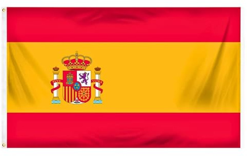 Spain Flag 5ft x 3ft with Brass Eyelets – Polyester Spanish Flag Banner for Football Matches, Fan Zones, Home & Garden Display