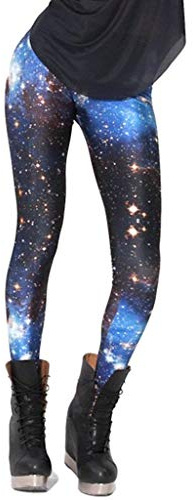Huixin Femmes Hommes Fantaisie Cosmic Galaxy Stretch Young Styles Collants Leggins Slim Fit Pantalon De Jogging Taille Élastique Pantalon (Color : Blau, Size : One Size)