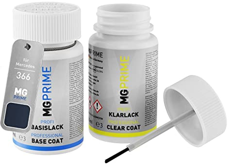 MG PRIME Billack lackstift för Mercedes 366 Azuritblau Mica + klarlack