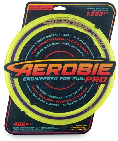 Aerobie Pro Flying Ring Wurfring mit Durchmesser 33 cm, gelb, für Erwachsene und Kinder ab 5 Jahren (TOGGO Toys 2022)