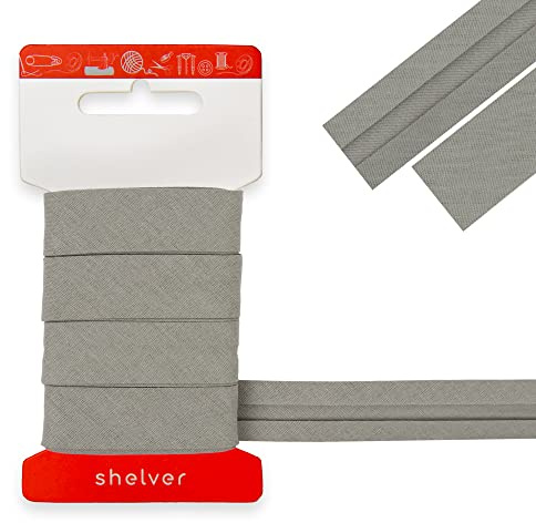 Bias Binding Tape for Sewing, Bias Tape, Bunting Tape, 20mm Single Fold, 100% Cotton, 30 Colours (Dark Grey)