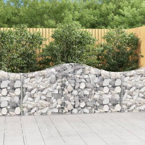 Gecheer Gabions pour pierres gabions, jardinières, paniers, 11 unités x 30 x 80/100 cm, en forme d'arc, fer, colonnes de gabions, paniers de rétention de terre