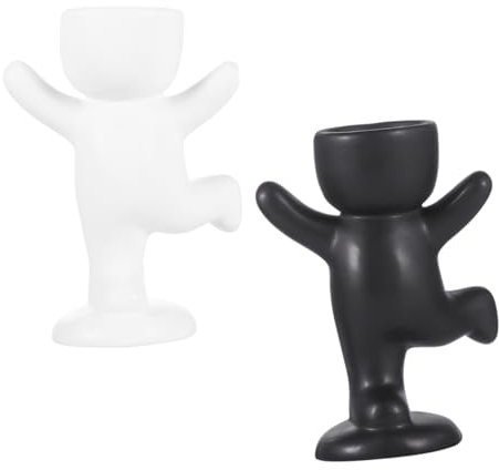 MUSISALY 2stücke Humanoide Keramik-blumentöpfe Kreative Menschliche Figur Vasen Für Zimmerpflanzen Und Dekoration Für Balkon Tisch Und Schreibtisch