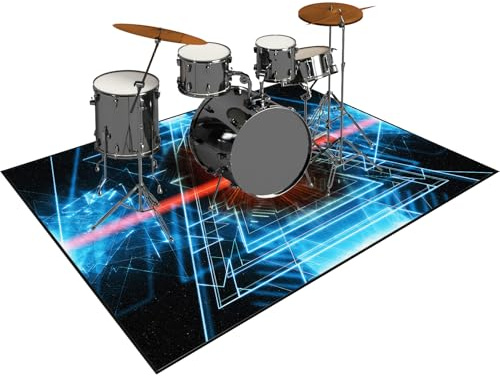 Drum Teppich Schlagzeugteppich 180 x 140 cm Trommelteppich Schallschutz Akustik Schlagzeug Teppich Professionelles rechteckiges Elektronisches Jazz Schlagzeug Kit Drumteppich für Studio, Wohnung
