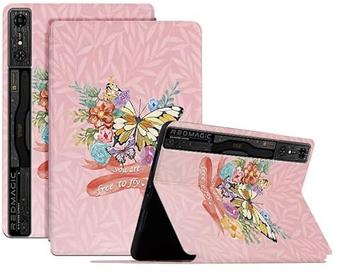 Compatible with/Replacement for ZTE Nubia Red Magic Gaming Pad Pro 10.9 Inch PU Leather Flip Stand Magnetic Wallet Cute Painting Case LSHDPB (6)