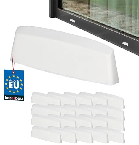 KOTARBAU® Capuchons pour fente de drainage de fenêtre - Couvercles pour orifice de drainage de fenêtre - Plastique ASA - Drainage de fenêtre - Évacuation - Fenêtre PVC - Protection - Couverture, Blanc