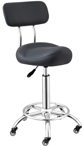 Tabouret de selle réglable avec support dorsal – Tabouret ergonomique professionnel et médical pour salon, dessin, soutien de l'âge (couleur 2)