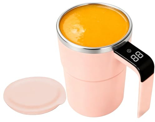 Fenayuu Tasse à café auto-mélangeante | 380 ml Tasse à boisson avec fonction de mélange automatique | Tasse à café automatique avec fonction mélangeur pour femmes hommes miel maison cuisine bar