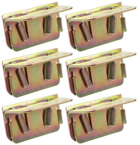 Gatuida 6 Soportes de Hierro en U para Viga de Cama, Fijación Fácil y Desmontaje Sencillo, Accesorio para Estructura de Cama