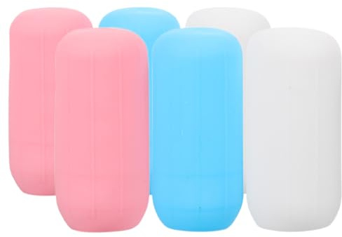 KICHOUSE Manicotti Elastici in Silicone Anti-perdite per Contenitori da Viaggio 22cm, Coperture Protettive Multiuso per Bottiglie di Shampoo, Lozione e Cosmetici, Set da 6 Pezzi Colorati